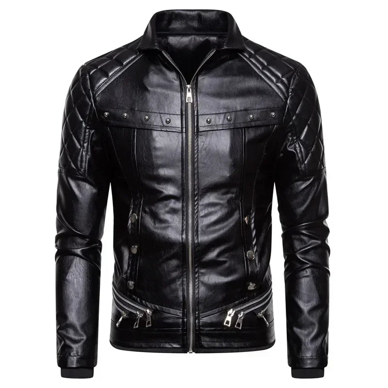 Thiago™ - Blouson Aviateur en Cuir Marron avec Col en Fourrure Noire